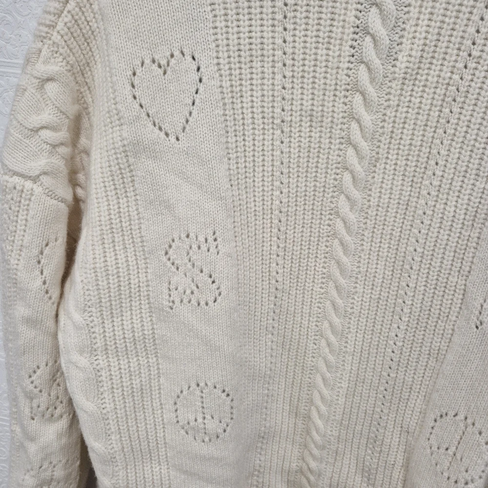 Sandro Esperance Pointelle Wool Cardigan In Ecru - Picture 11 of 16
